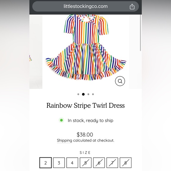 Little stocking co rainbow dress birthday size 6 EUC - Picture 8 of 9